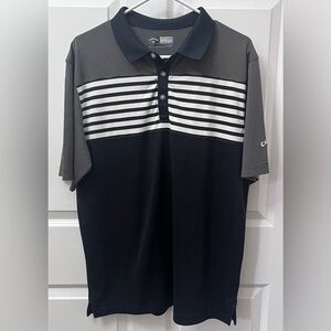 Callaway Black Polo with White Striped Chest Men’s L
